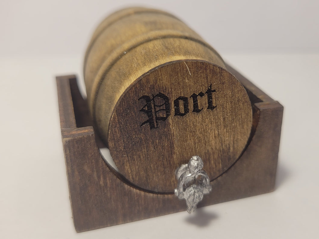 Port Wine in Barrel with Wooden Holder