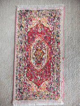 Load image into Gallery viewer, Dollhouse Miniature ~ Petit Point Oriental Elegant Red &amp; White Rug - Ursula Sauerberg

