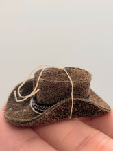 Load image into Gallery viewer, Dollhouse Miniature ~ 1:12 Scale, Brown Hide Cowboy Western Hat
