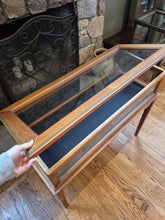 Load image into Gallery viewer, Vintage Wood &amp; Glass Display Table / Curio Cabinet
