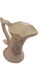 Load image into Gallery viewer, Glazed Porcelain Pitcher with Handpainted Flowers *HAS CHIP*
