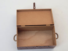 Load image into Gallery viewer, Dollhouse Miniature ~ Red Crackle Pattern with Leather Latch by Al Chandronnait
