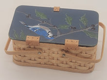Load image into Gallery viewer, Handpainted Bluejay on Al Chandronnait Basket - 1987
