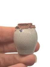Load image into Gallery viewer, Eileen Vernon – Large Pottery Jug with Handpainted Bird, Heart Cutout and Fabric Lid
