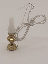 Load image into Gallery viewer, Dollhouse Miniature ~ Golden Hurricane Lamp with White Flute
