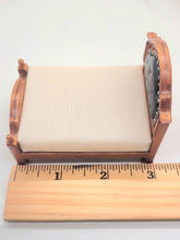 Load image into Gallery viewer, Dollhouse Miniature ~ 1:24 Scale, Oak and Leather Bed with White Mattress
