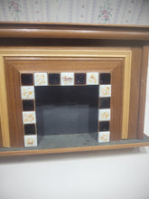 Load image into Gallery viewer, Vintage Wooden Fireplace w/ Tiles - Signed Arlo &#39;88
