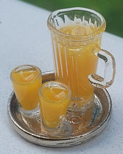 Load image into Gallery viewer, Orange Juice in Glass on Metal Platter
