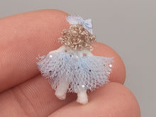 Load image into Gallery viewer, ½&quot; Blonde Ballerina Doll with Blue Bow and Blue Glittery Tutu – by Cheryl Warder
