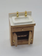 Load image into Gallery viewer, Dollhouse Miniature ~ 1/2&quot; Scale, 4pc Assorted Kitchen Set with Cabinets, Sink, and Lemon Merengue Pie
