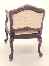 Load image into Gallery viewer, Dollhouse Miniature ~ 1:24 Scale, Striped Beige Mahogany Chair
