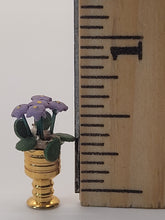 Load image into Gallery viewer, Dollhouse Miniature ~ Purple Flowers in Golden Vase
