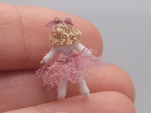 Load image into Gallery viewer, ¾&quot; Blonde Ballerina Doll in Baby Pink Tutu and Bow – by Cheryl Warder
