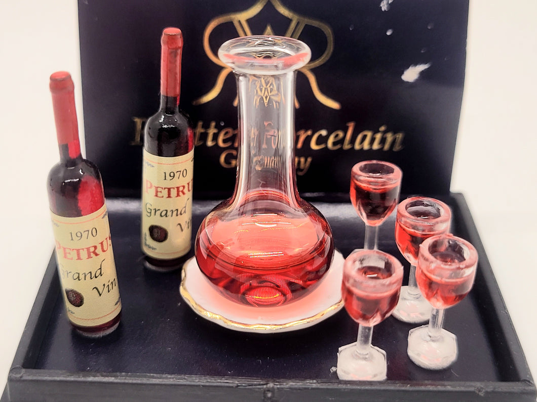 Dollhouse Miniature ~ 1:12 Scale, Wine Decanter Set by Reutter Porcelain