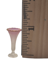 Load image into Gallery viewer, Glass Craft – Frosted White &amp; Pink Vase with Golden Rim
