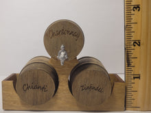 Load image into Gallery viewer, Medium - Chardonnay, Chianti, and Zinfandel Barrels on Wood Holder
