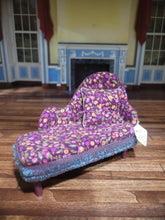 Load image into Gallery viewer, Purple Floral w/ Shag Chaise Lounge

