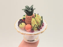 Load image into Gallery viewer, Dollhouse Miniature ~ Reutter Porcelain Mixed Fruit on Serving Stand
