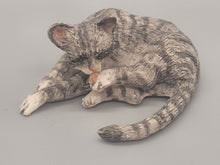 Load image into Gallery viewer, Resin Grey Tabby Cat Grooming Paws
