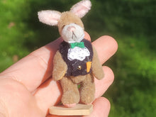Load image into Gallery viewer, Stuffed Rabbit in Vest on Heart Stand
