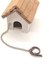 Load image into Gallery viewer, Dollhouse Miniature ~ 1:24 Scale, Dog House with Metal Chain and Leather Collar - By Bill &amp; Leona

