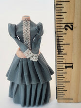 Load image into Gallery viewer, Handmade Blue Victorian Dress with Pink Bow
