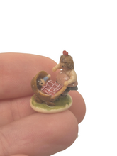 Load image into Gallery viewer, Renee Bowen – Vtg Clay Figurine Little Girl Playing with Baby in Crib

