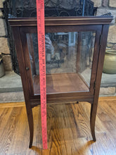 Load image into Gallery viewer, Cute Brown Glass Cabinet with Metal Accents
