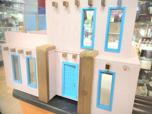 Load image into Gallery viewer, Southwest Adobe Dollhouse Painted Pink &amp; Blue by Alessio Miniatures
