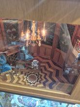Load image into Gallery viewer, Furnished Handmade Roombox with Gorgeous Flooring and Stained Glass Windows
