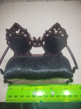 Load image into Gallery viewer, 2pc Set Bench and Side Chair Black Velvet and Mahogany
