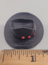 Load image into Gallery viewer, Dollhouse Miniature ~ Black Leather Cowboy Hat with Star Decorations
