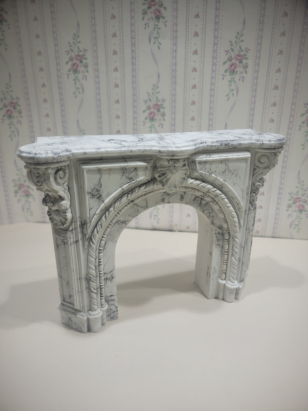 Fireplace made of Plaster White Marble Style