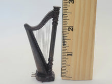 Load image into Gallery viewer, Dollhouse Miniature ~ Half Scale, Bespaq Mahogany Harp, Stool, and Sheet Music Stand
