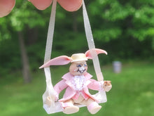 Load image into Gallery viewer, Arlette Evans Clay Bunny on Swing
