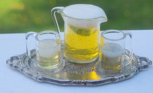 Load image into Gallery viewer, Beer Pitcher with Glass Steins on Metal Platter
