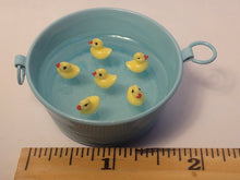 Load image into Gallery viewer, Baby Ducks in Blue Galvanized Bucket
