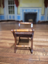 Load image into Gallery viewer, Vintage &#39;86 Wooden Curule Stool - By RL Carlisle
