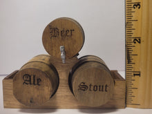 Load image into Gallery viewer, Triple Beer Barrel on Wood Display Stand
