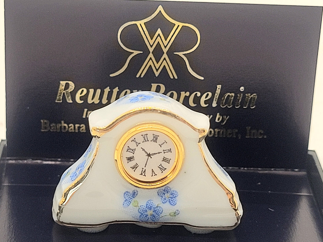 Dollhouse Miniature ~ Reutter Porcelain Floral Clock