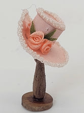 Load image into Gallery viewer, Handmade Victorian Rose Hat on Wooden Stand

