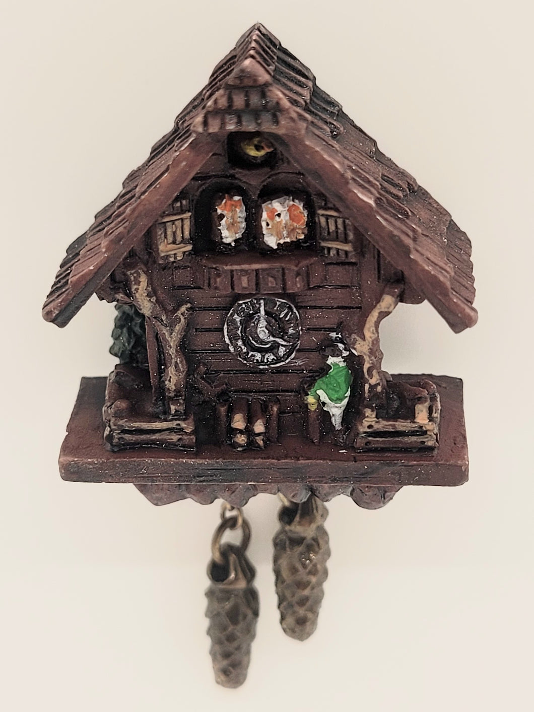 Dollhouse Miniature ~ 1:12 Scale, Swiss-Style Cuckoo Clock by Reutter Porcelain