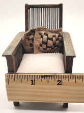 Load image into Gallery viewer, Dollhouse Miniature ~ 1:12 Scale, 4pc Sitting Area Set including 2 Pillows, Chair, and Dresser
