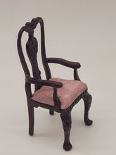 Load image into Gallery viewer, 5pc Handmade Formal Dining Set with Pink Velvety Chair Cushions, 1:24 Scale
