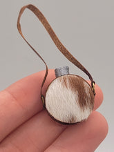 Load image into Gallery viewer, Dollhouse Miniature ~ 1:12 Scale, Cow Hair Canteen with Leather Strap
