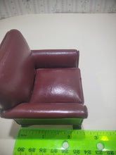 Load image into Gallery viewer, 2pc Burgundy Leather Arm Chair and Foot Stool Set
