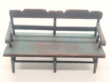 Load image into Gallery viewer, Dollhouse Miniature ~ 1:24 Scale, IGMA George Hoffman Blue Painted Wooden Bench
