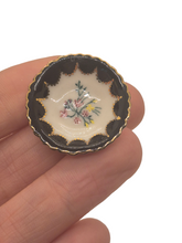 Load image into Gallery viewer, Ron Benson – Porcelain Bowl Painted Black w/ Floral Center
