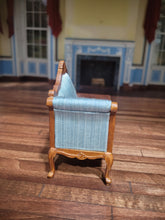 Load image into Gallery viewer, Light Blue and Oak Colored Telephone Chair
