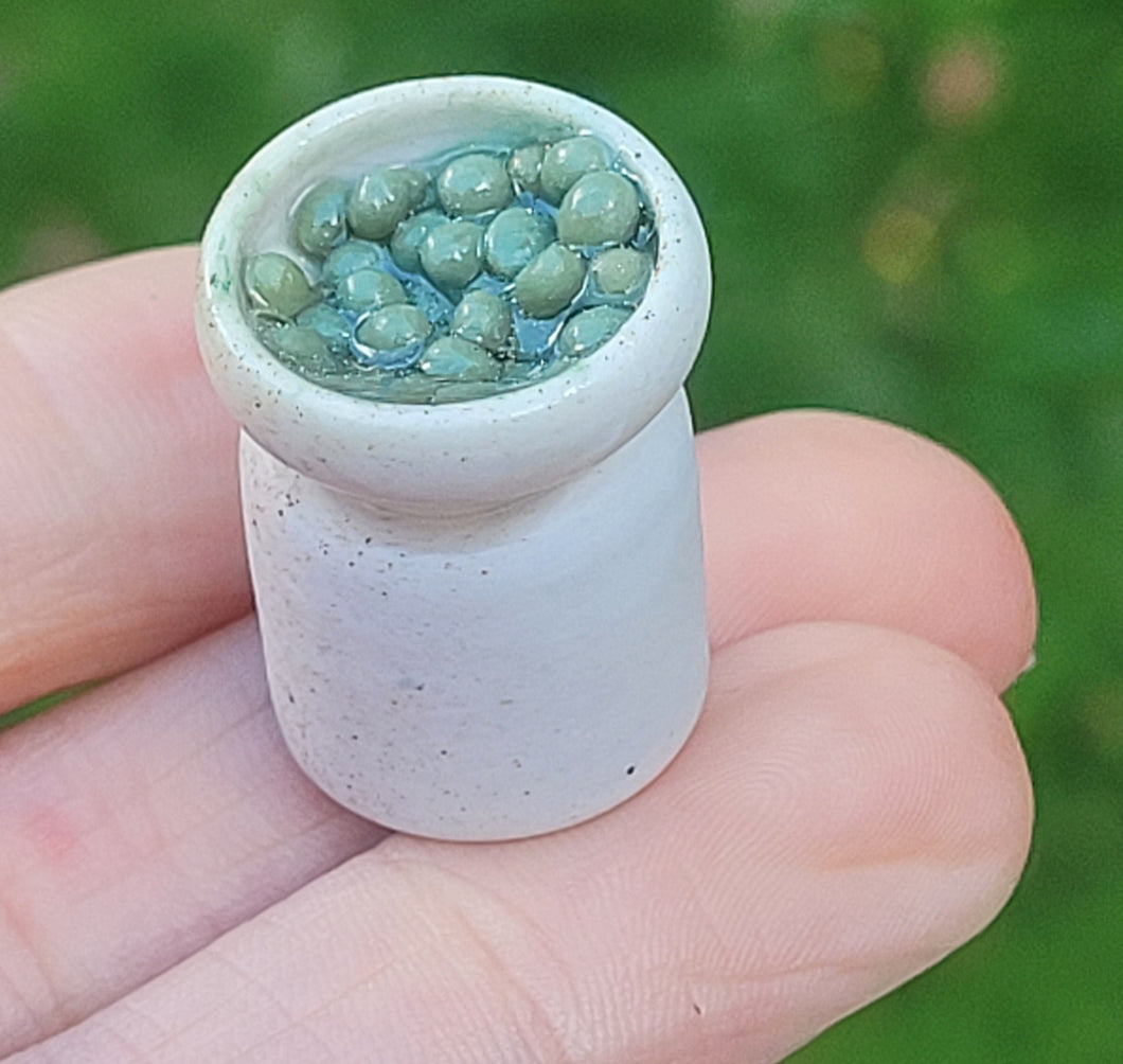 Green Olives in Tall Crock